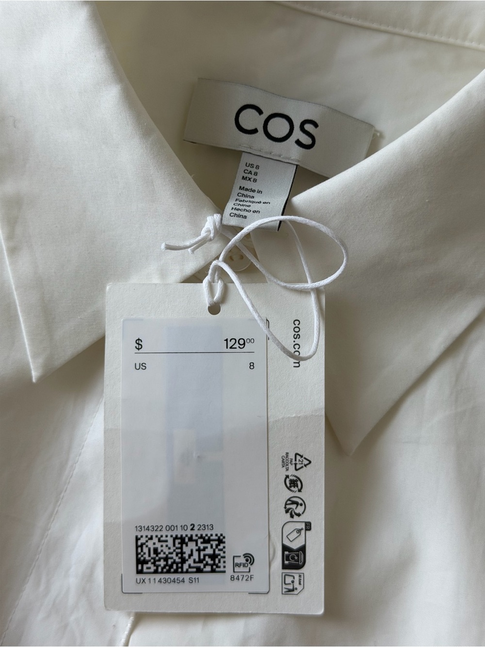 COS White Tailored Cotton Shirt - Picture 4 of 11
